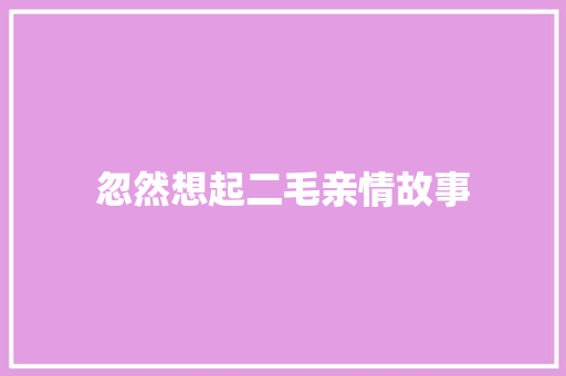 忽然想起二毛亲情故事 申请书范文