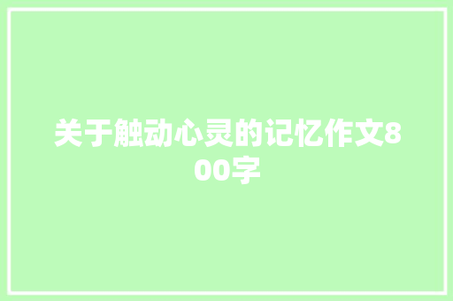 关于触动心灵的记忆作文800字 工作总结范文