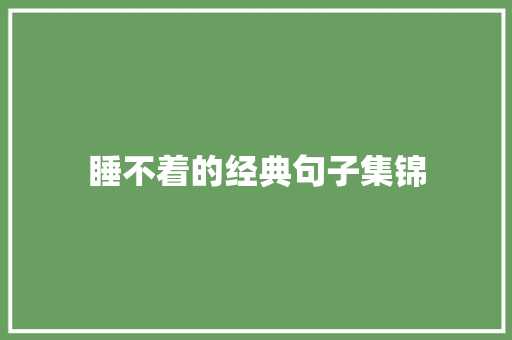 睡不着的经典句子集锦