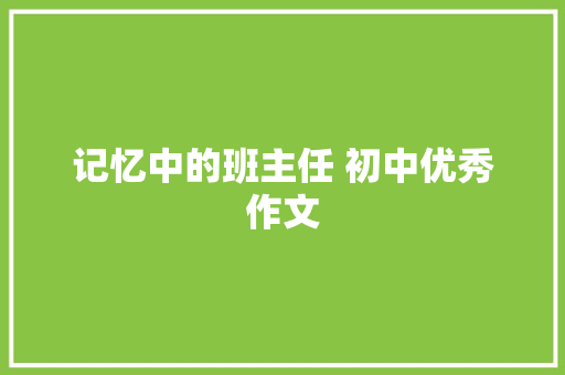 记忆中的班主任 初中优秀作文 工作总结范文