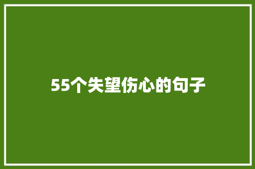 55个失望伤心的句子 综述范文