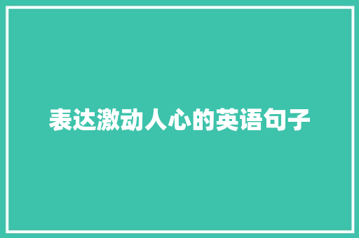 表达激动人心的英语句子 综述范文