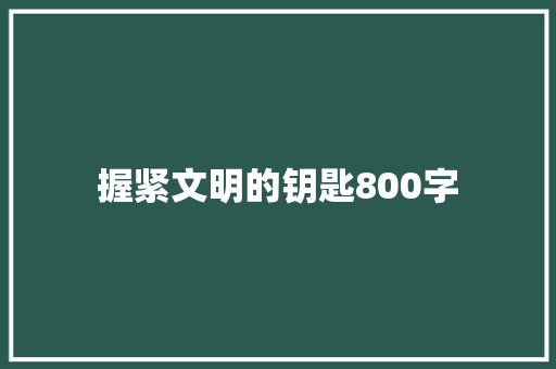 握紧文明的钥匙800字