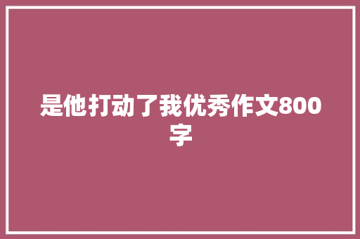 是他打动了我优秀作文800字