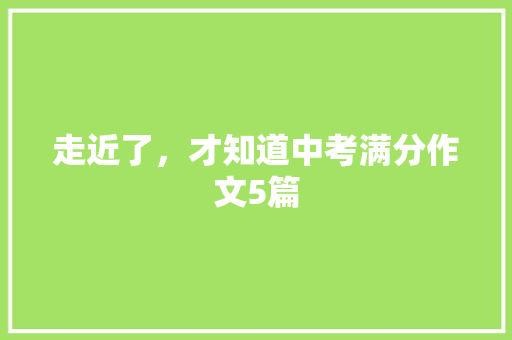 走近了，才知道中考满分作文5篇