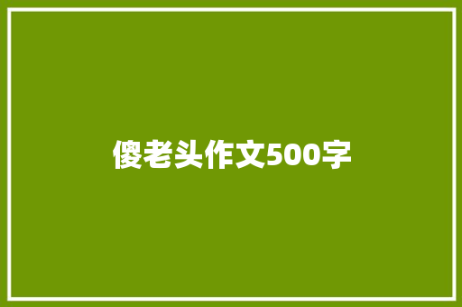 傻老头作文500字