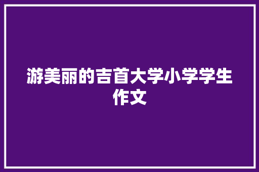 游美丽的吉首大学小学学生作文