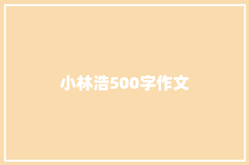 小林浩500字作文