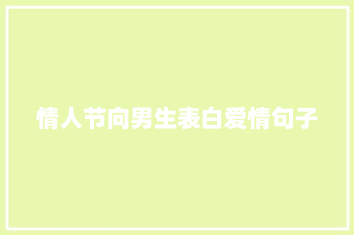 情人节向男生表白爱情句子 演讲稿范文