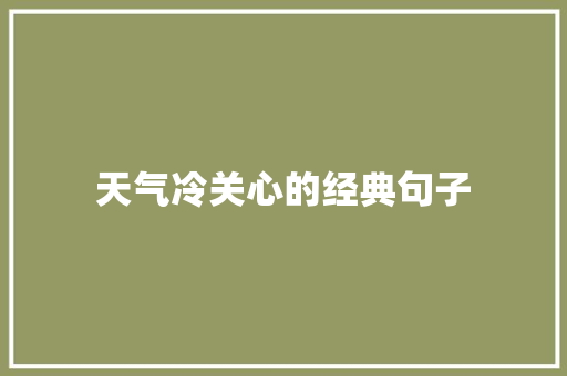 天气冷关心的经典句子