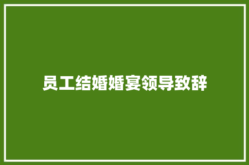 员工结婚婚宴领导致辞 书信范文