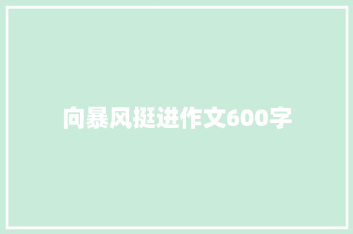 向暴风挺进作文600字