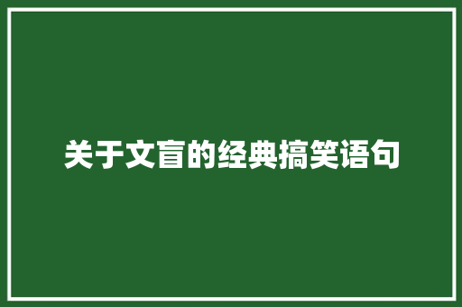 关于文盲的经典搞笑语句 求职信范文