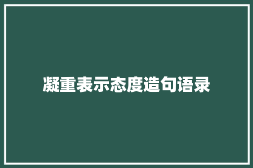 凝重表示态度造句语录