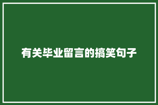 有关毕业留言的搞笑句子 书信范文