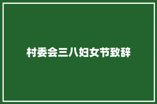 村委会三八妇女节致辞 求职信范文