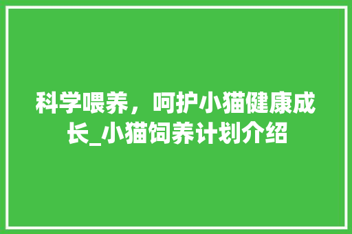 科学喂养，呵护小猫健康成长_小猫饲养计划介绍