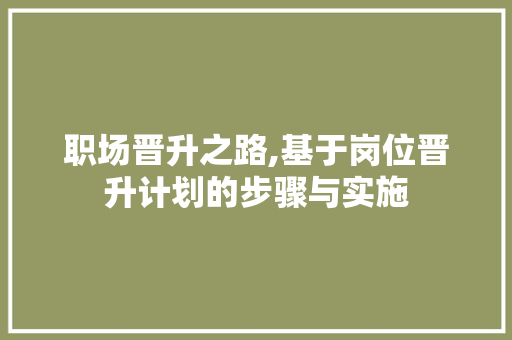 职场晋升之路,基于岗位晋升计划的步骤与实施