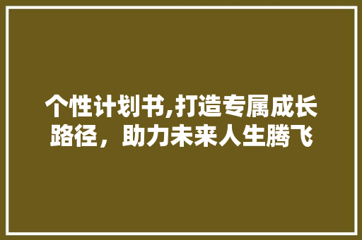 个性计划书,打造专属成长路径，助力未来人生腾飞