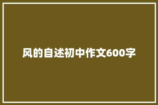 风的自述初中作文600字