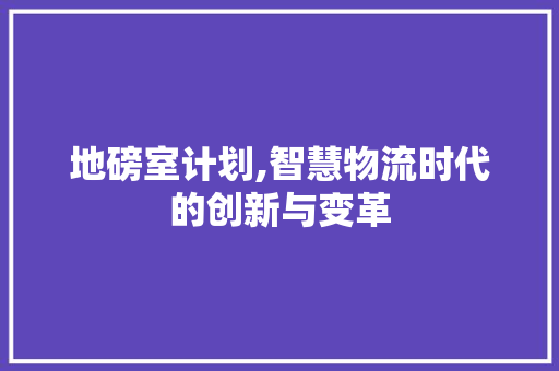 地磅室计划,智慧物流时代的创新与变革