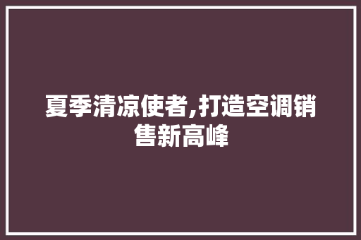 夏季清凉使者,打造空调销售新高峰