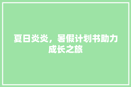 夏日炎炎，暑假计划书助力成长之旅