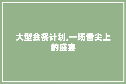 大型会餐计划,一场舌尖上的盛宴