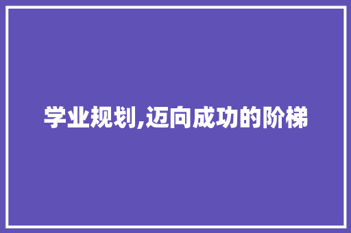 学业规划,迈向成功的阶梯