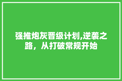 强推炮灰晋级计划,逆袭之路，从打破常规开始