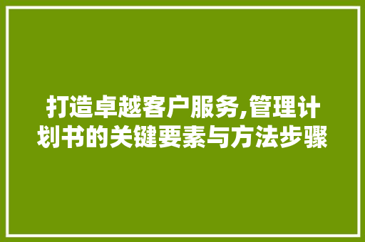 打造卓越客户服务,管理计划书的关键要素与方法步骤