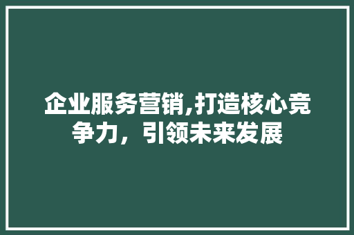 企业服务营销,打造核心竞争力，引领未来发展 生活范文