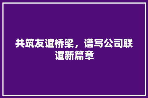 共筑友谊桥梁，谱写公司联谊新篇章