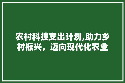 农村科技支出计划,助力乡村振兴，迈向现代化农业