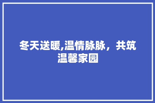 冬天送暖,温情脉脉，共筑温馨家园