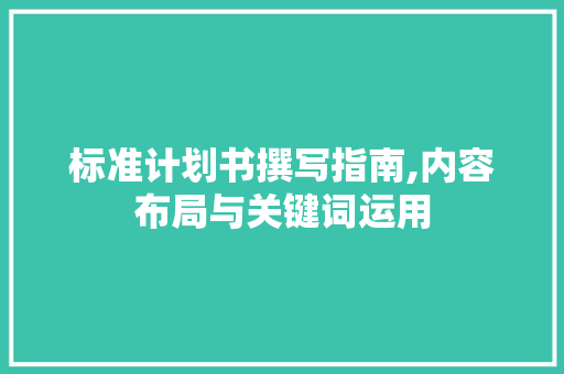 标准计划书撰写指南,内容布局与关键词运用