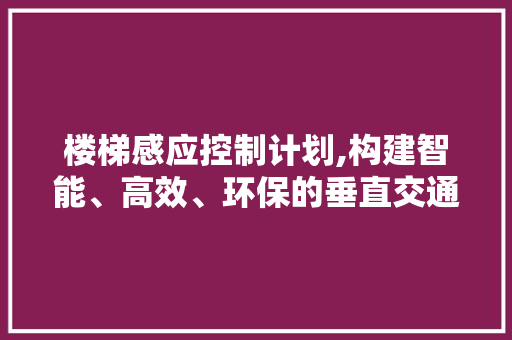 楼梯感应控制计划,构建智能、高效、环保的垂直交通体系