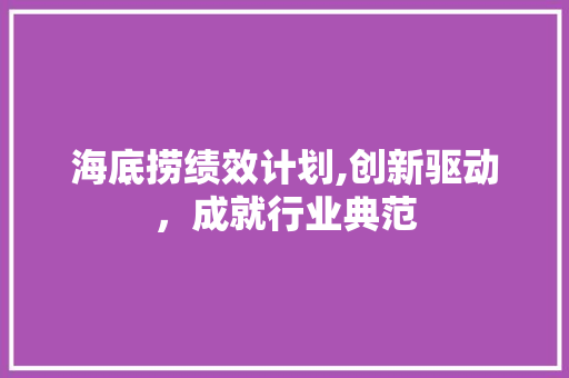 海底捞绩效计划,创新驱动，成就行业典范