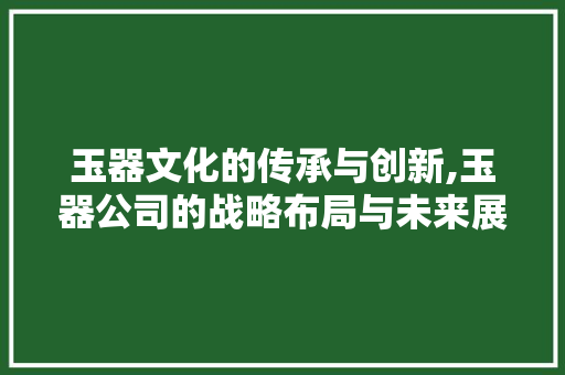 玉器文化的传承与创新,玉器公司的战略布局与未来展望