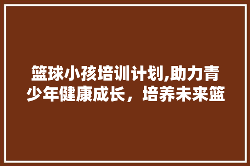 篮球小孩培训计划,助力青少年健康成长，培养未来篮球之星