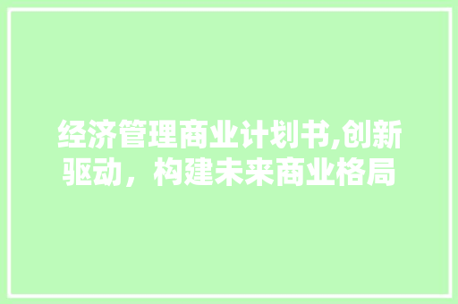 经济管理商业计划书,创新驱动，构建未来商业格局