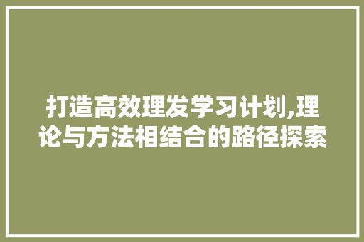 打造高效理发学习计划,理论与方法相结合的路径探索