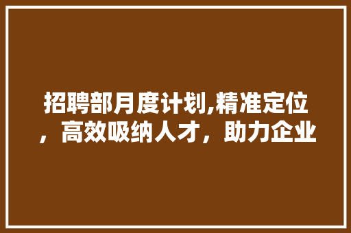 招聘部月度计划,精准定位，高效吸纳人才，助力企业腾飞