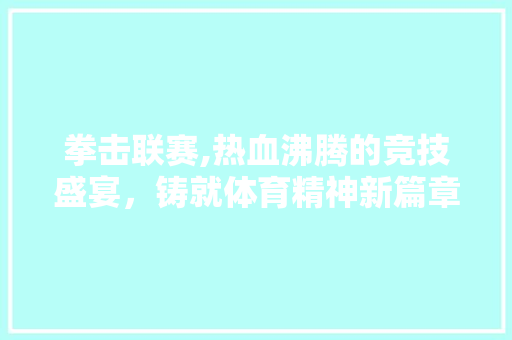 拳击联赛,热血沸腾的竞技盛宴，铸就体育精神新篇章