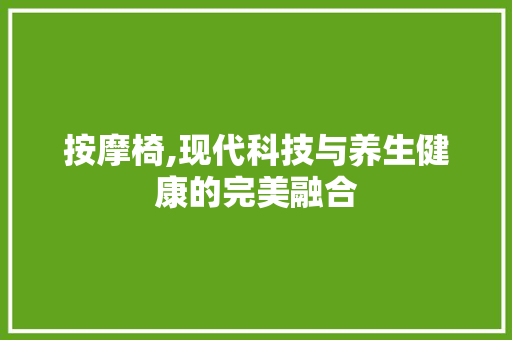 按摩椅,现代科技与养生健康的完美融合 职场范文