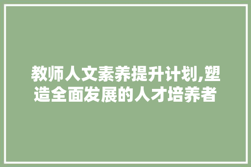 教师人文素养提升计划,塑造全面发展的人才培养者