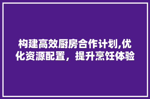 构建高效厨房合作计划,优化资源配置，提升烹饪体验