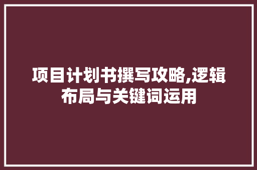 项目计划书撰写攻略,逻辑布局与关键词运用