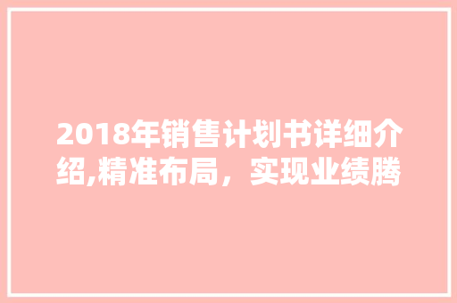 2018年销售计划书详细介绍,精准布局，实现业绩腾飞 报告范文