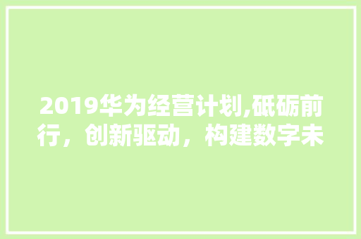 2019华为经营计划,砥砺前行，创新驱动，构建数字未来